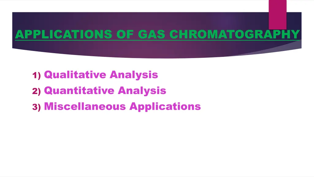 applications of gas chromatography