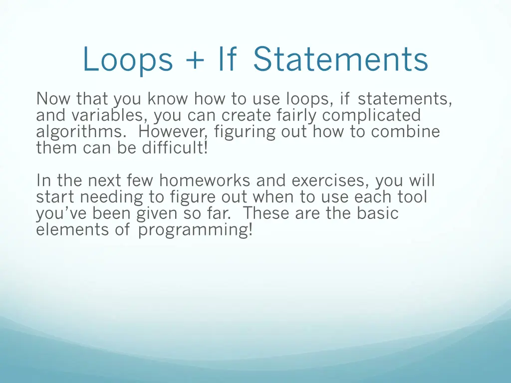 loops if statements