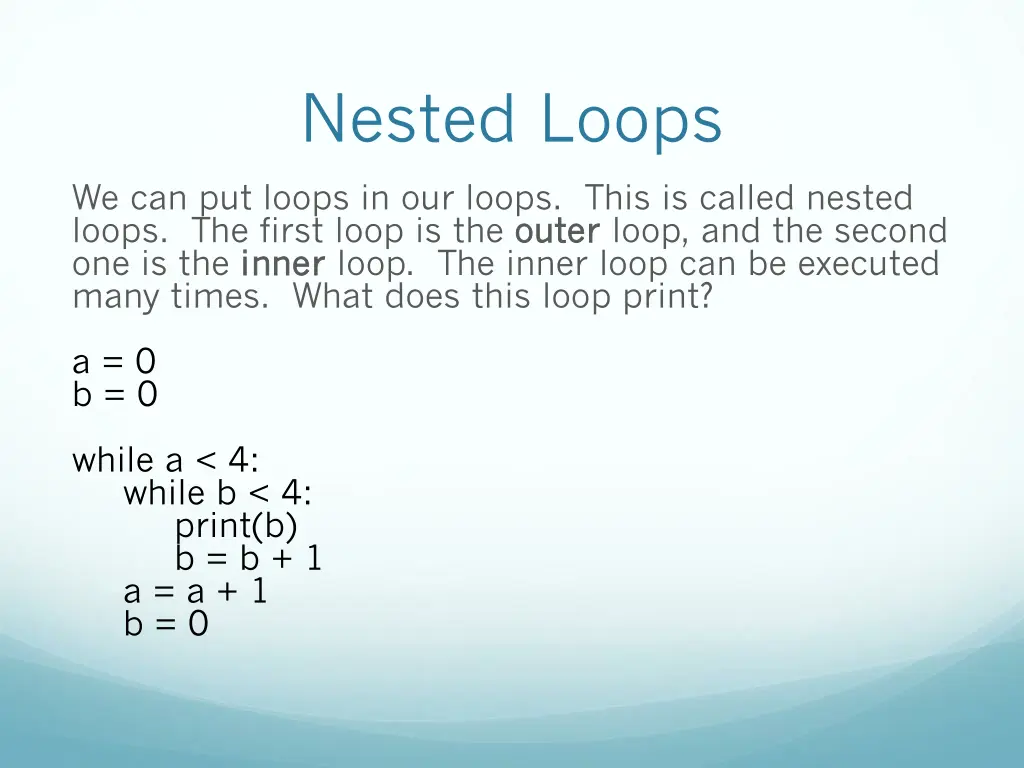 nested loops