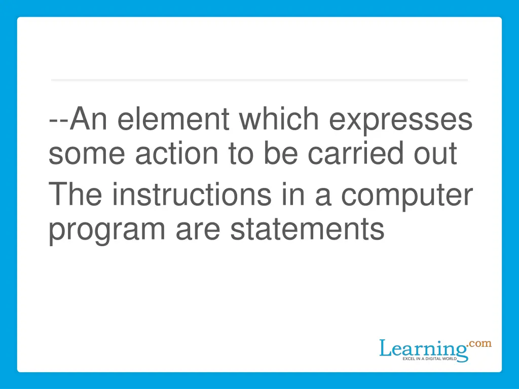 an element which expresses some action