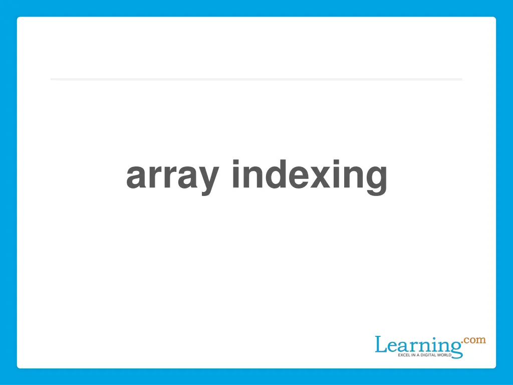 array indexing