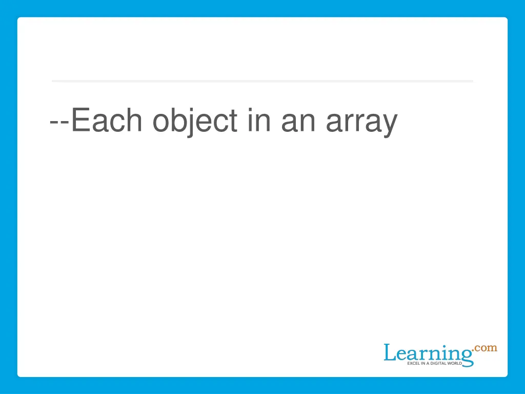 each object in an array