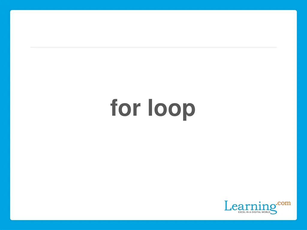for loop