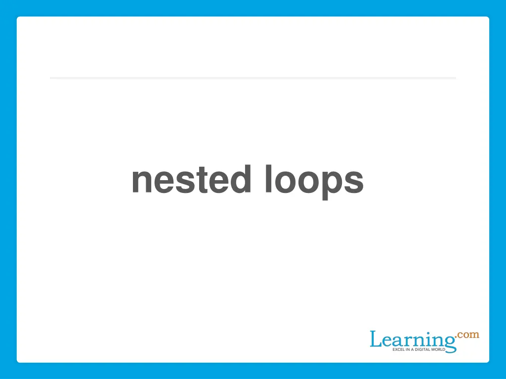 nested loops