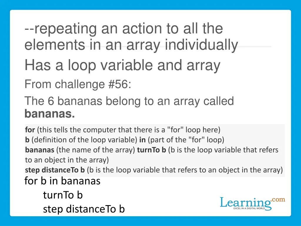 repeating an action to all the elements