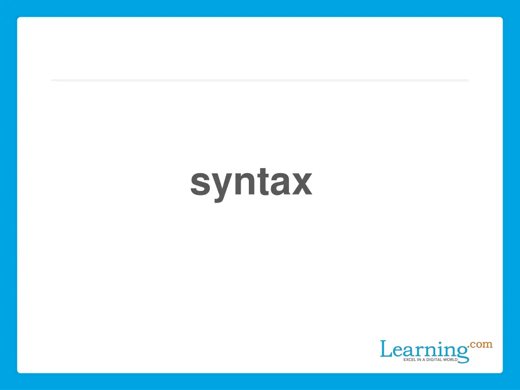 syntax