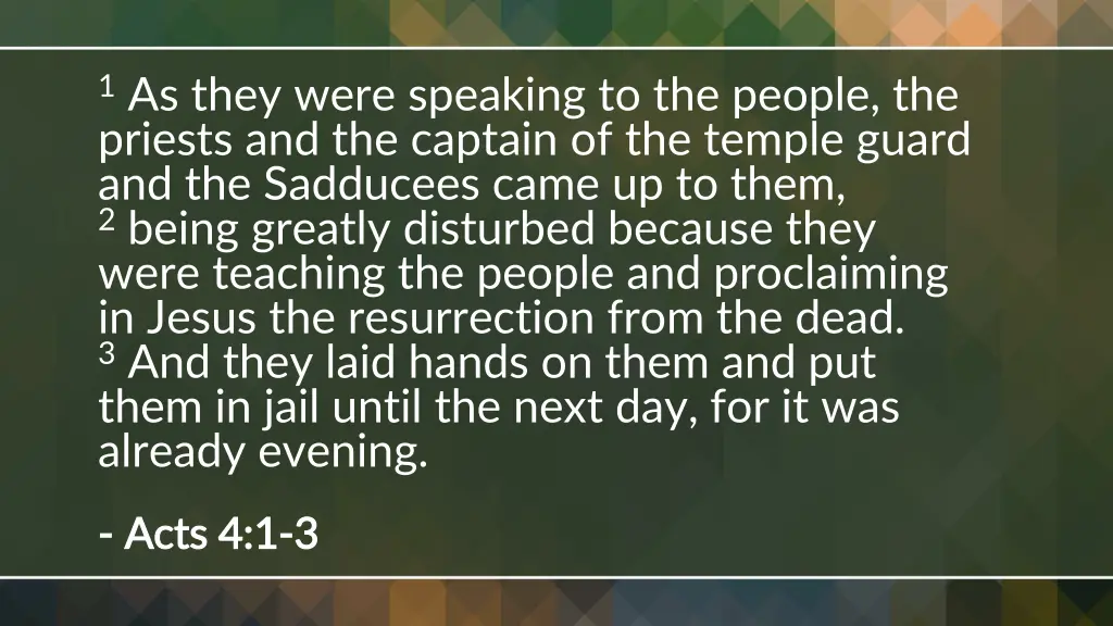 1 as they were speaking to the people the priests