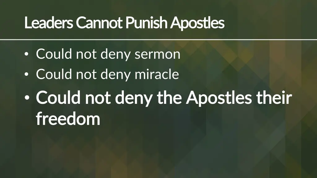 leaders cannot punish apostles leaders cannot 2