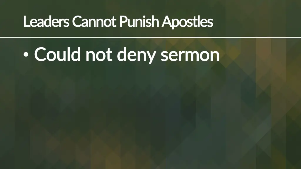 leaders cannot punish apostles leaders cannot