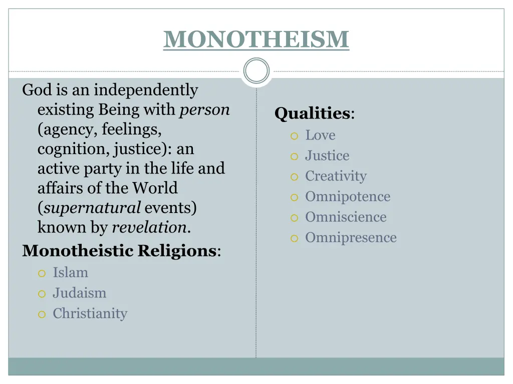 monotheism