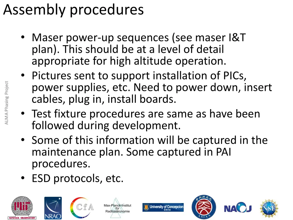 assembly procedures