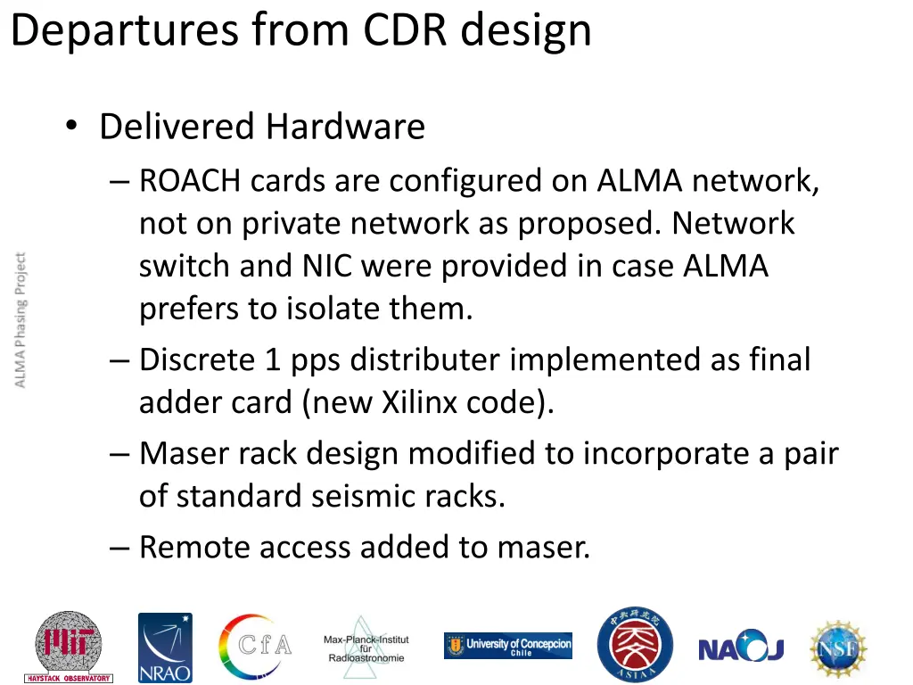 departures from cdr design