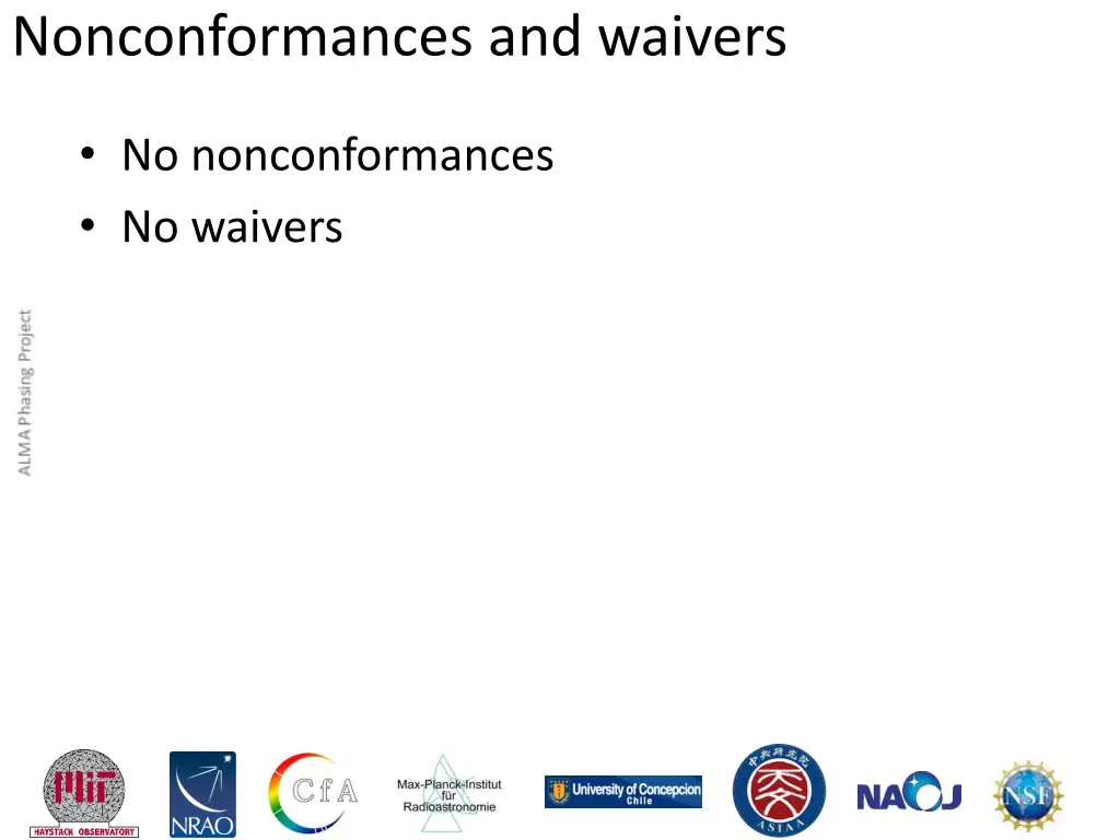 nonconformances and waivers