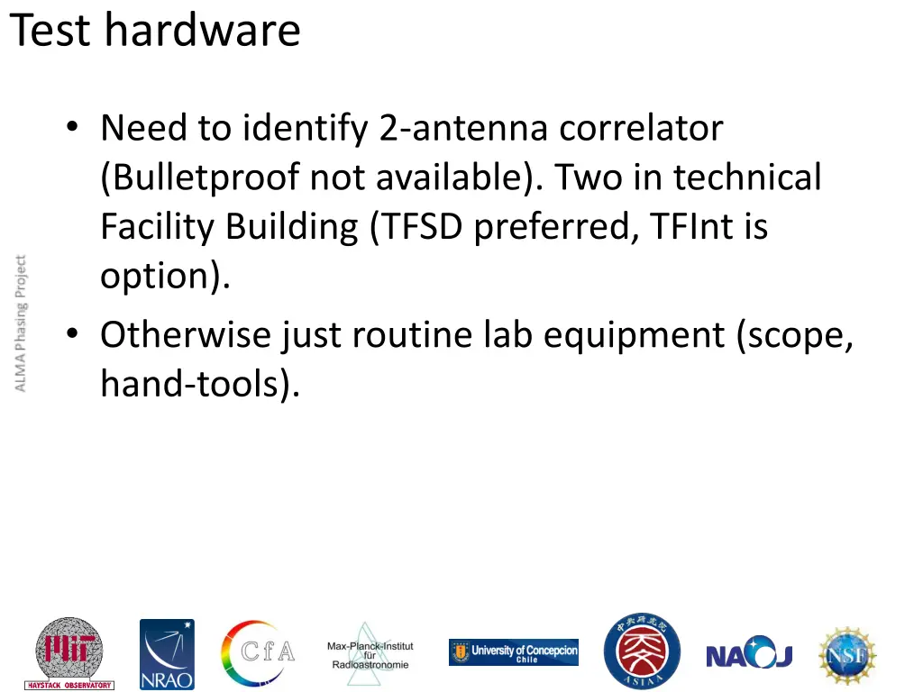 test hardware
