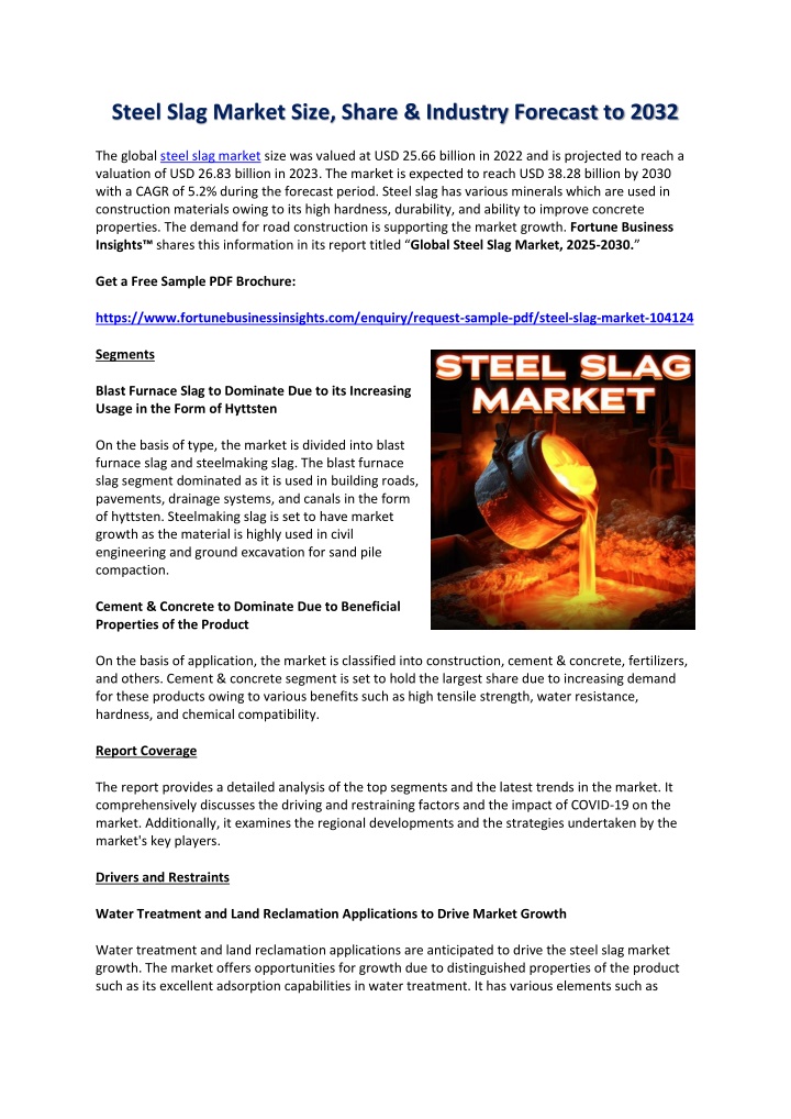 steel slag market size share industry forecast