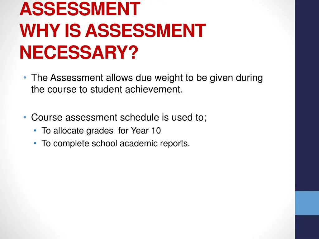 assessment why is assessment necessary