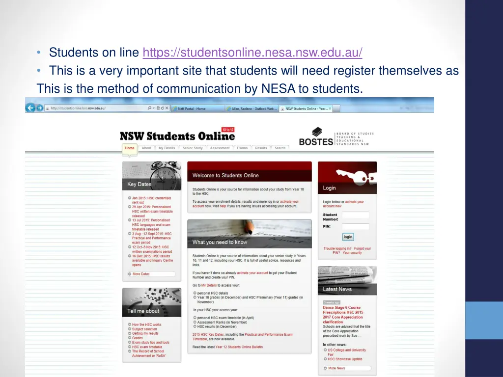 students on line https studentsonline nesa