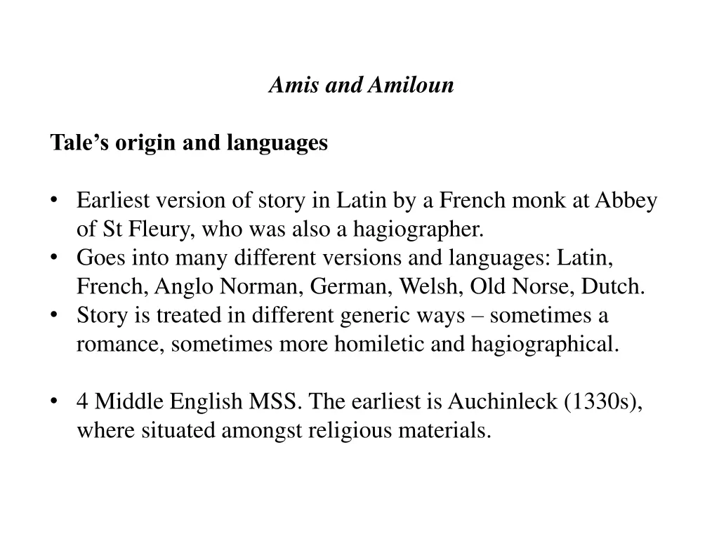 amis and amiloun