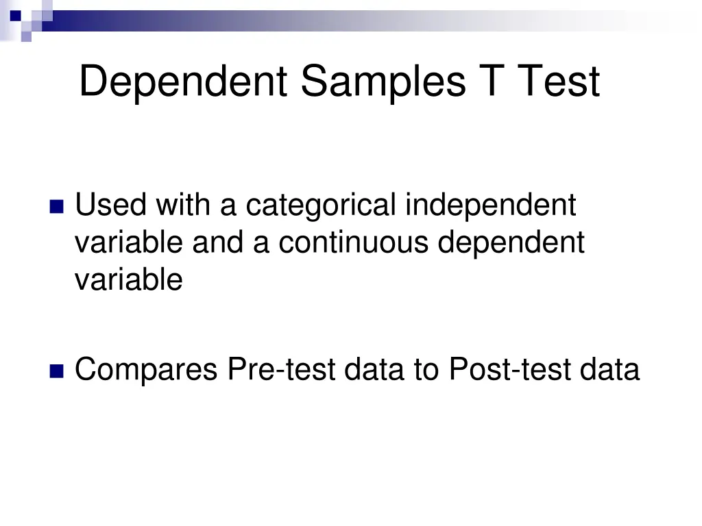 dependent samples t test