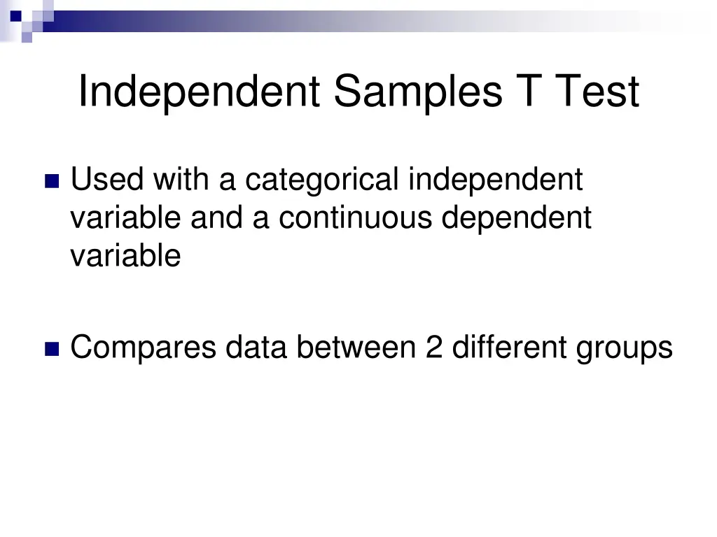 independent samples t test