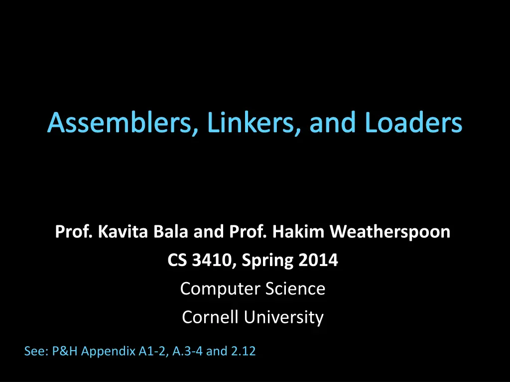 assemblers linkers and loaders