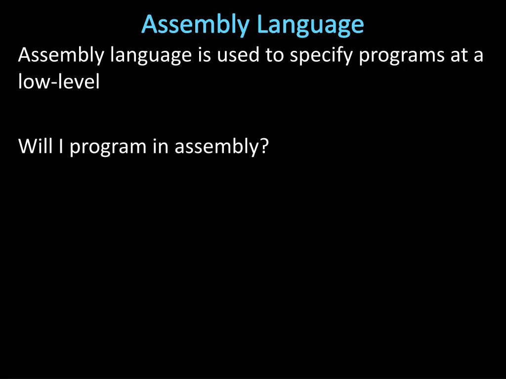assembly language