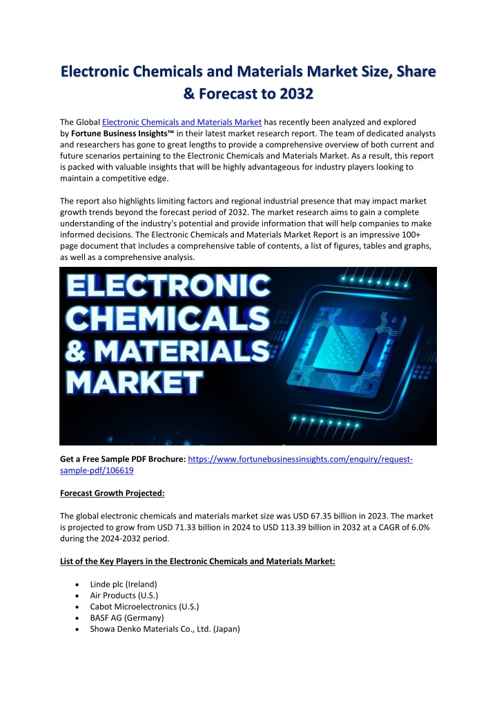 electronic chemicals and materials market size