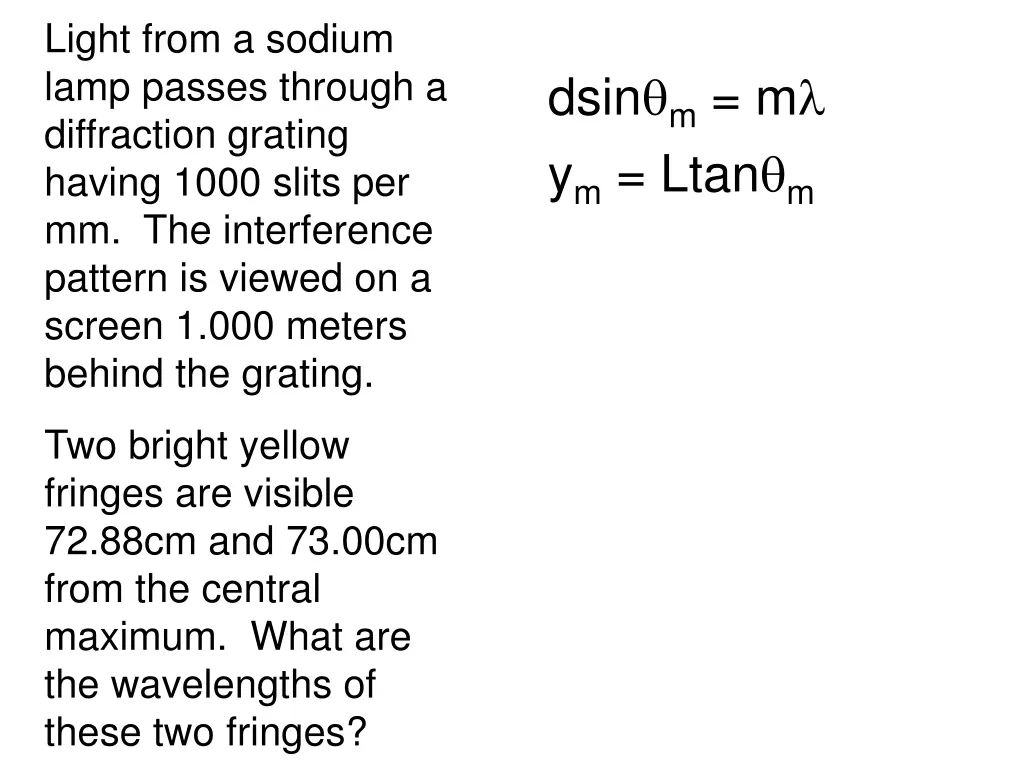 light from a sodium lamp passes through
