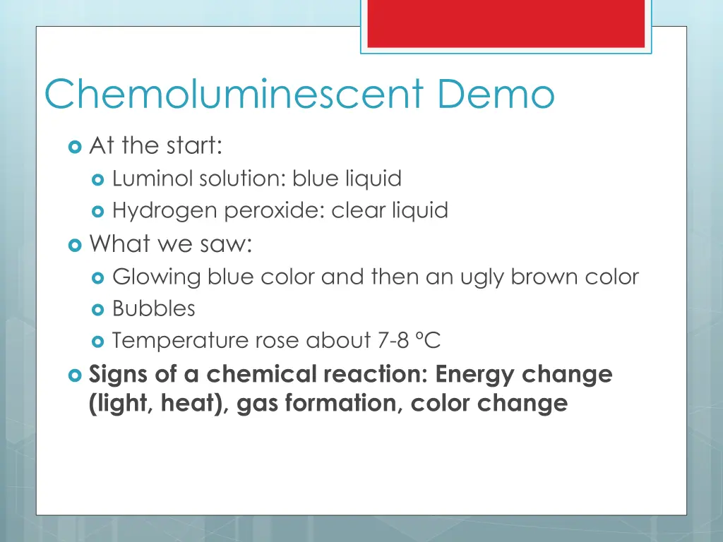 chemoluminescent demo