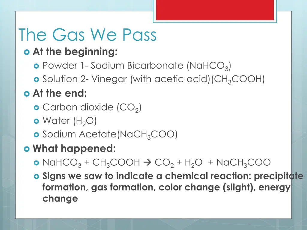 the gas we pass at the beginning powder 1 sodium