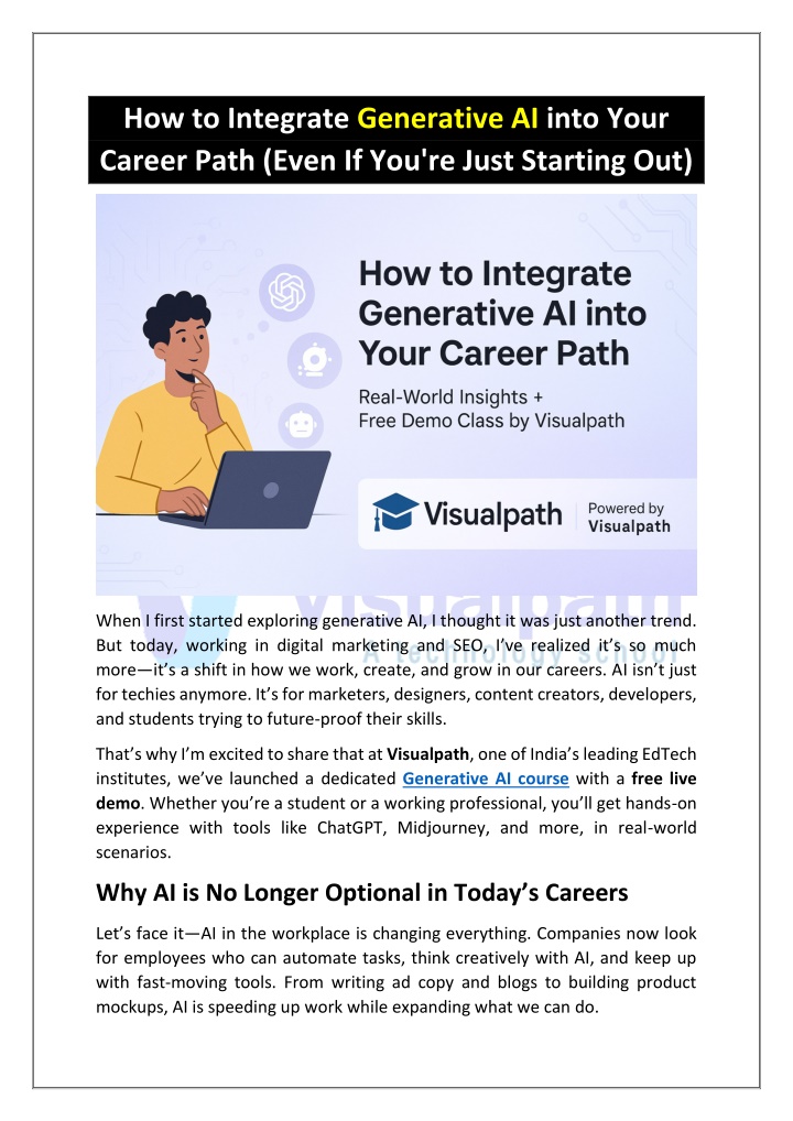 how to integrate generative ai into your career