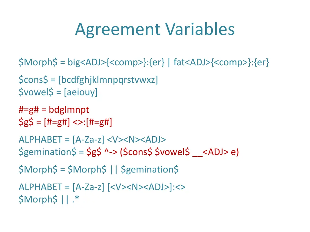 agreement variables