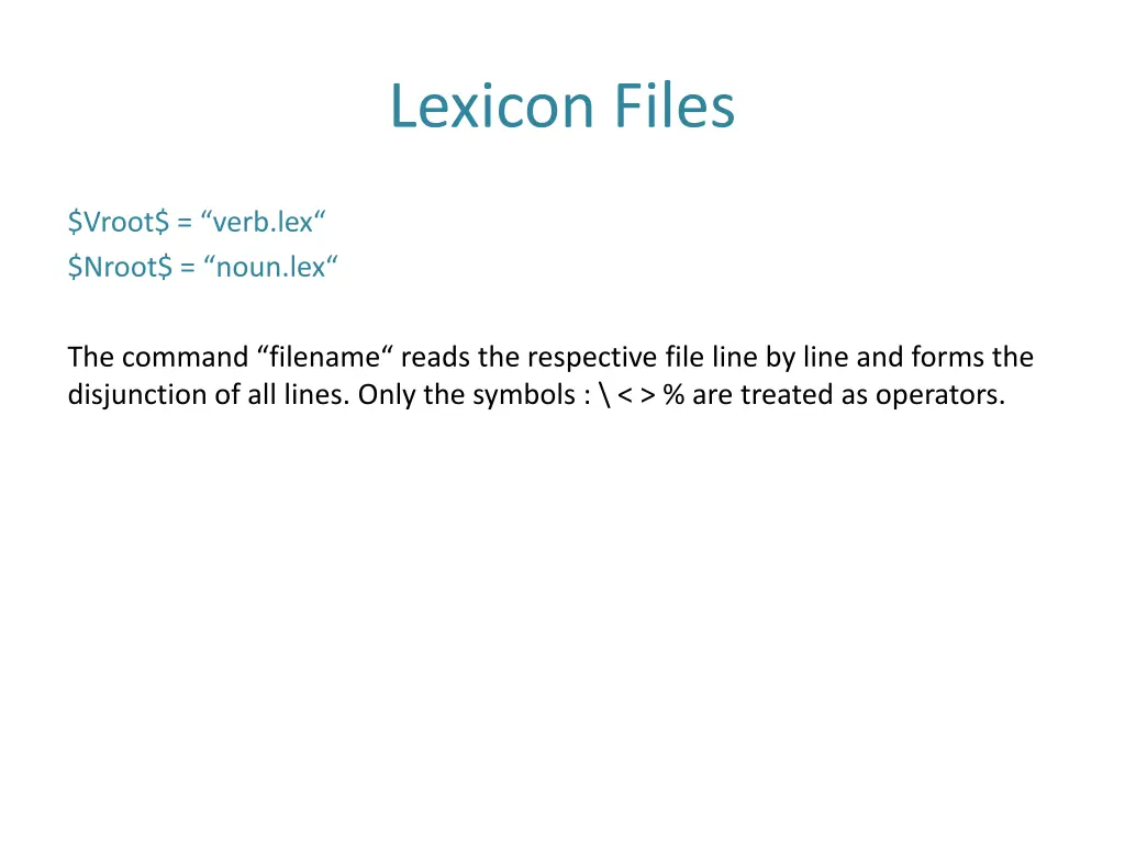 lexicon files