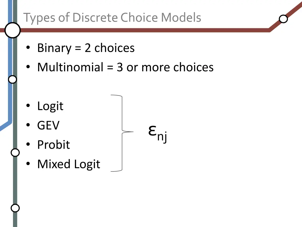 types of discrete choice models