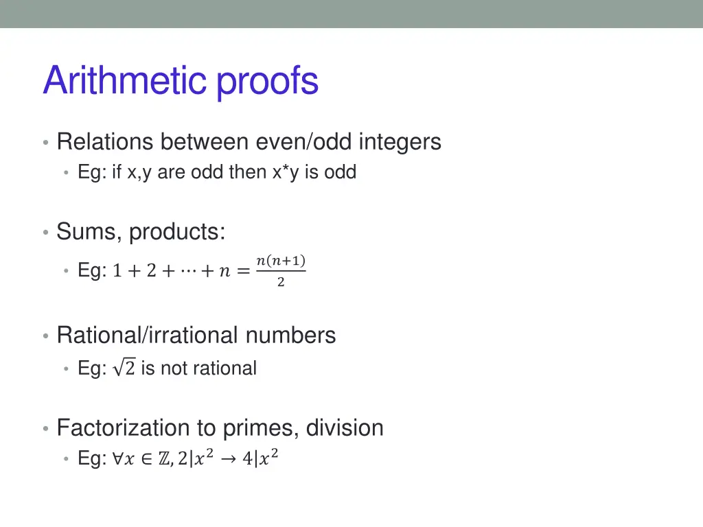 arithmetic proofs
