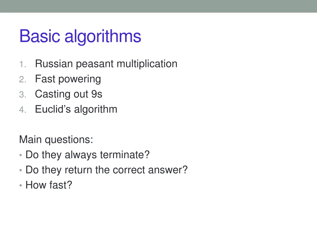 basic algorithms