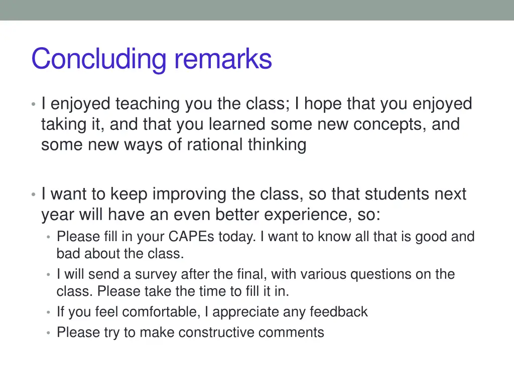 concluding remarks 1