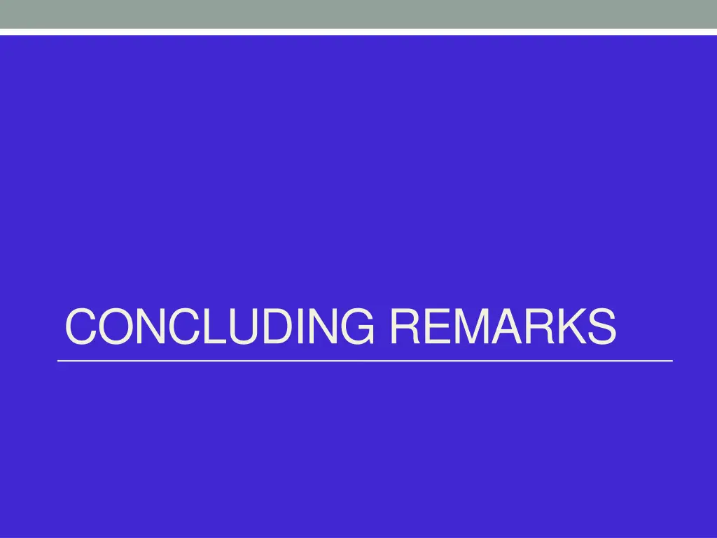 concluding remarks