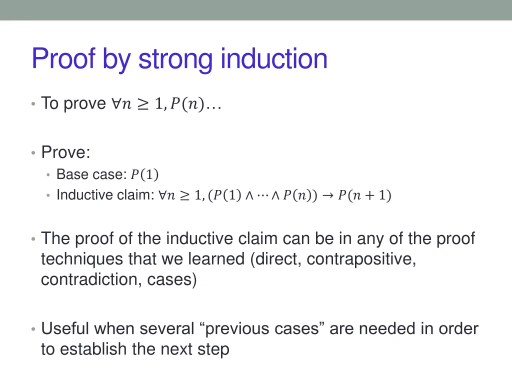 proof by strong induction