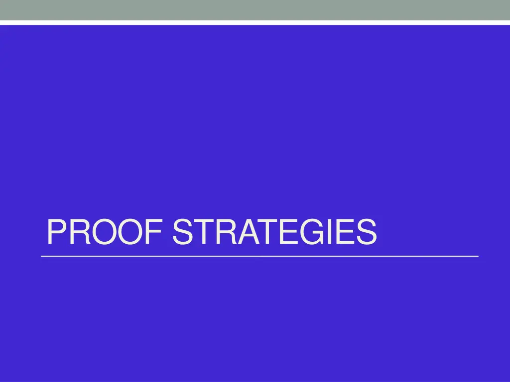proof strategies