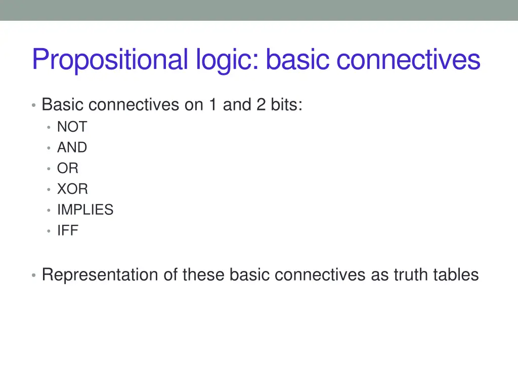propositional logic basic connectives