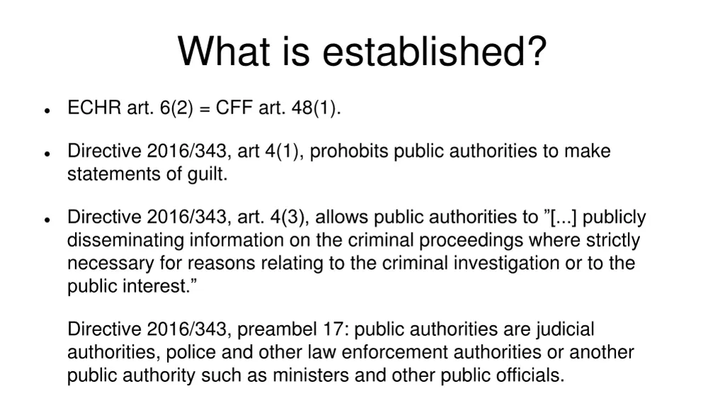 what is established