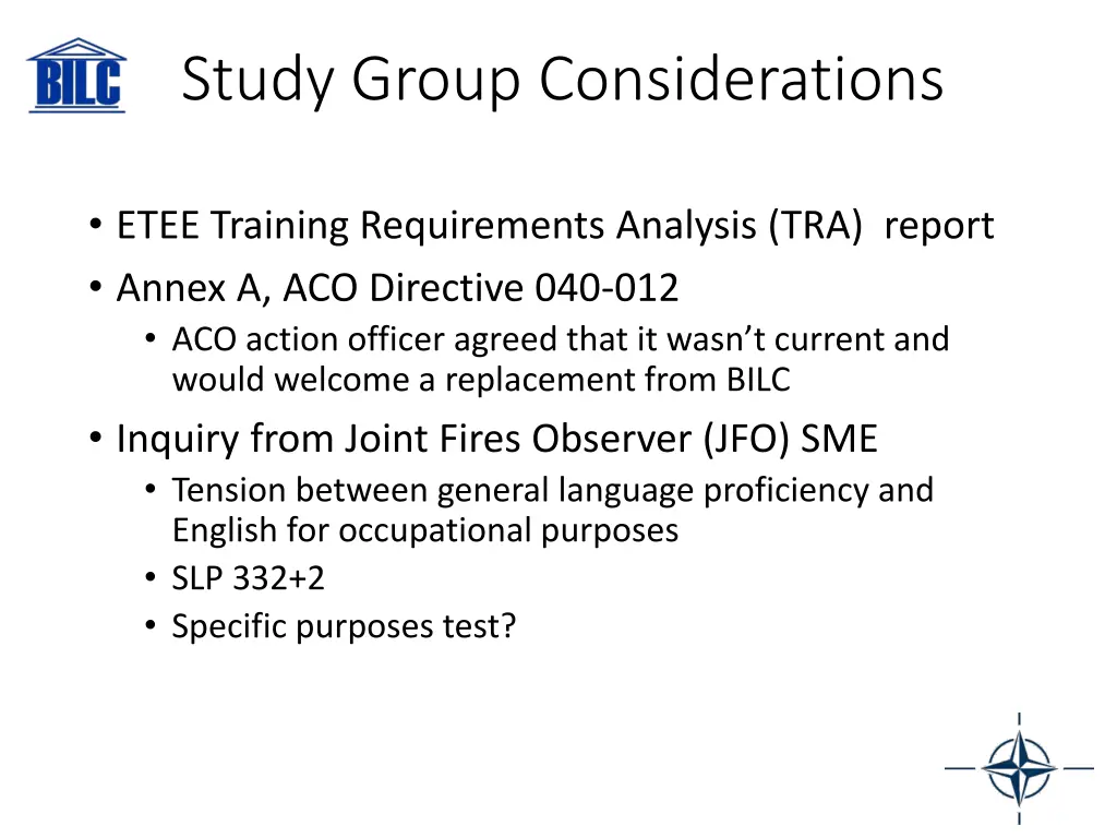 study group considerations