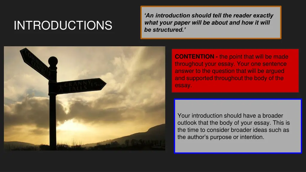 an introduction should tell the reader exactly