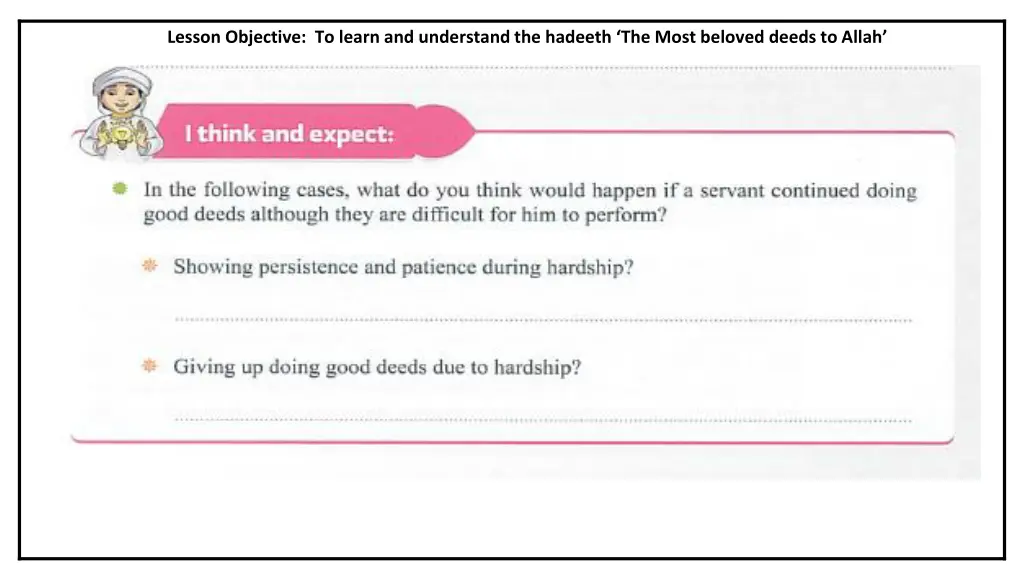 lesson objective to learn and understand 3