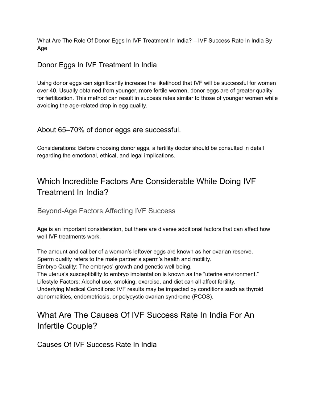 what are the role of donor eggs in ivf treatment