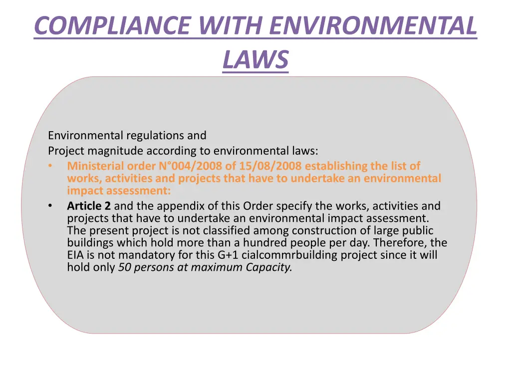 compliance with environmental laws