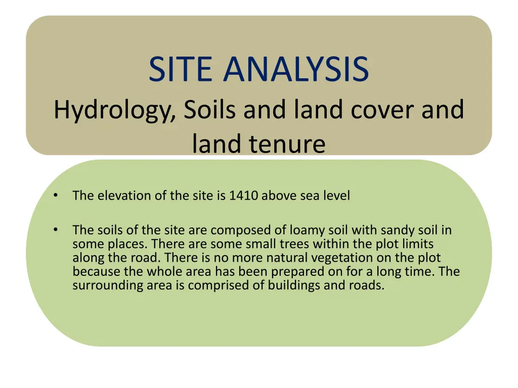 site analysis hydrology soils and land cover