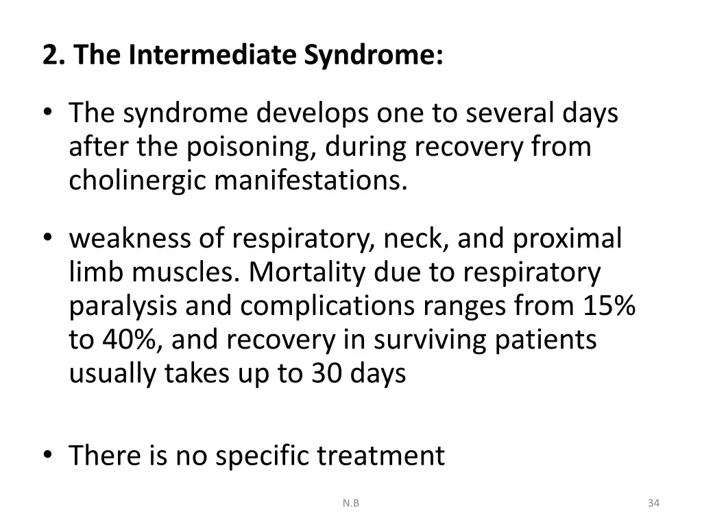 2 the intermediate syndrome