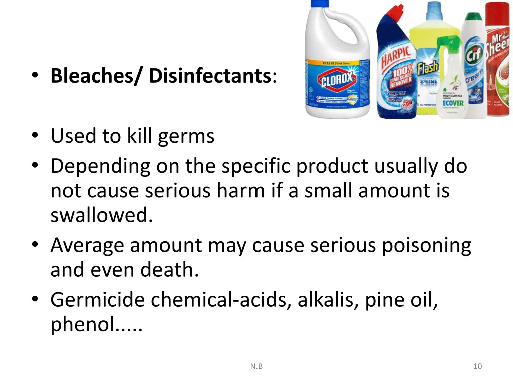 bleaches disinfectants